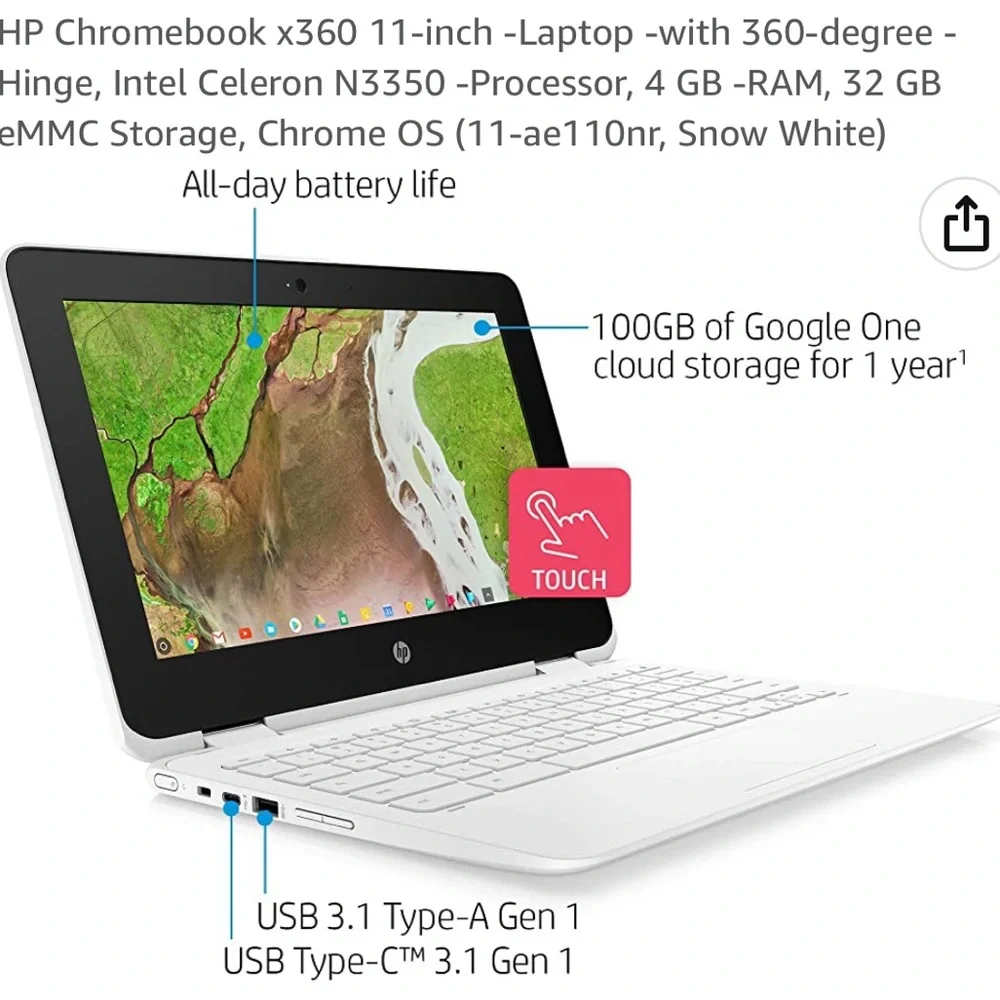 HP Chromebook x360 White